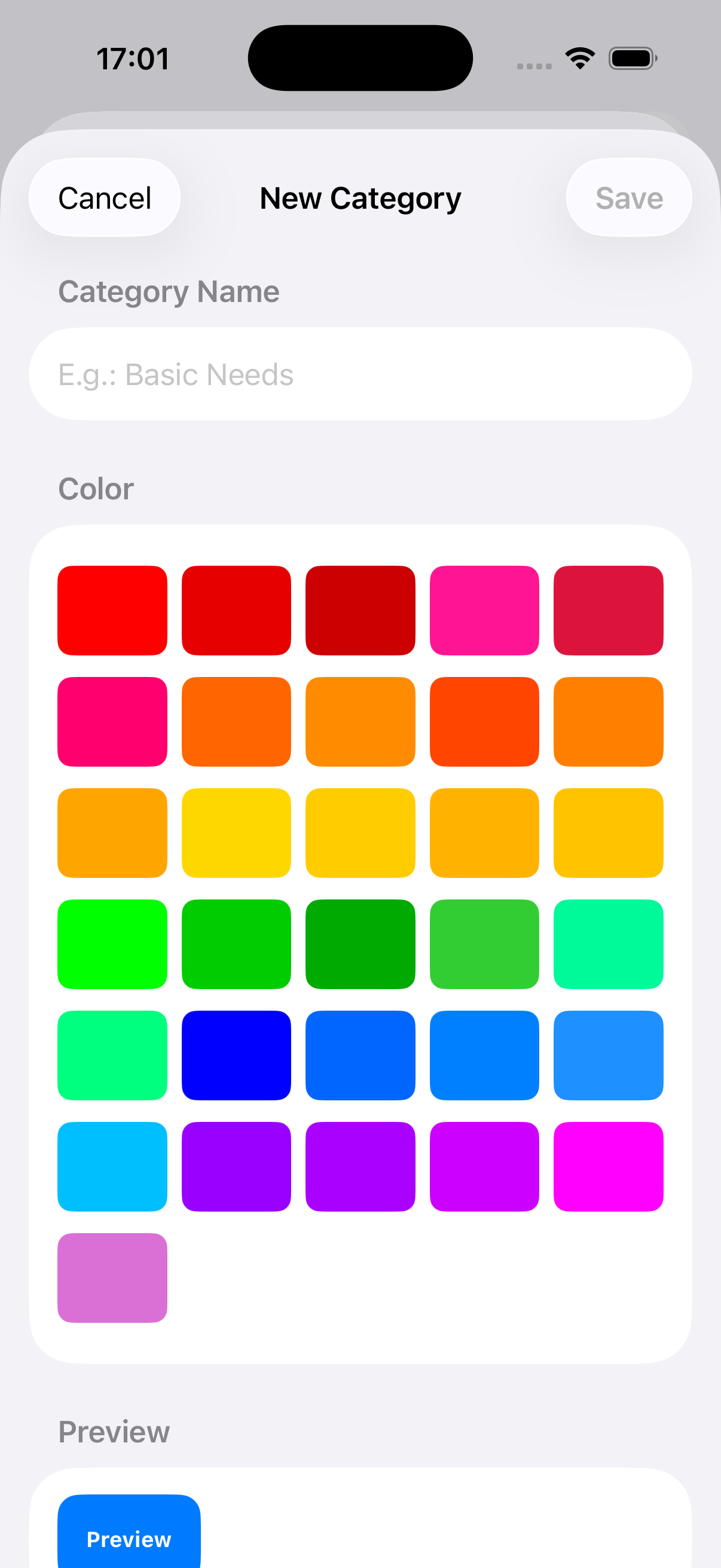Add category form